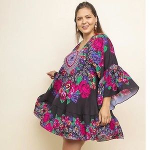 Umgee MADALYN DRESS Medallion Floral Size Medium